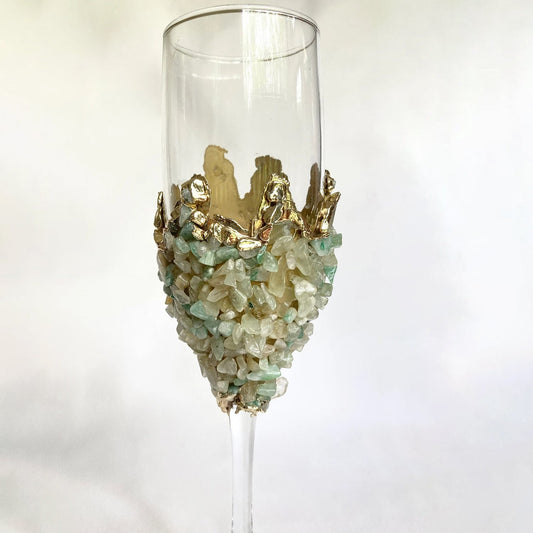 Set of 2 |Crystal Wine/Champagne Glasses with Gold Plated Light Green biodegradable eco friendly phone case