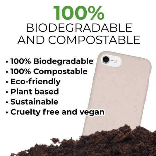 Biodegradable compostable phone case natural white color - sustainable wheat straw eco-friendly cover