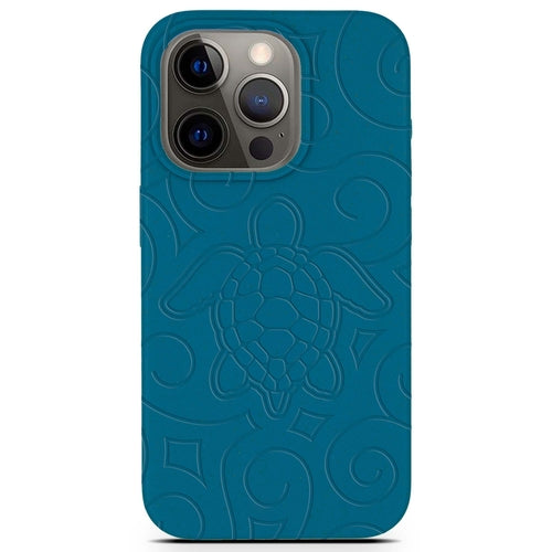 Ocean Turtle - Biodegradable phone case - Ocean Blue and Black Deep Sea Blue biodegradable eco friendly phone case