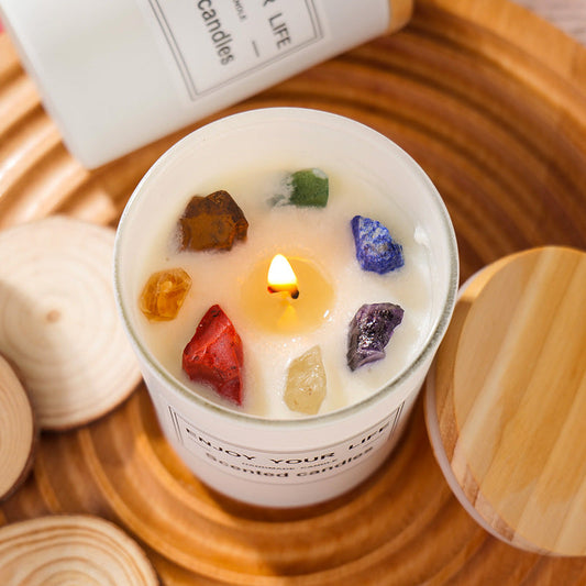 Natural Crystal Stone Aromatherapy Candle Soy Wax Smokeless Candles biodegradable eco friendly phone case