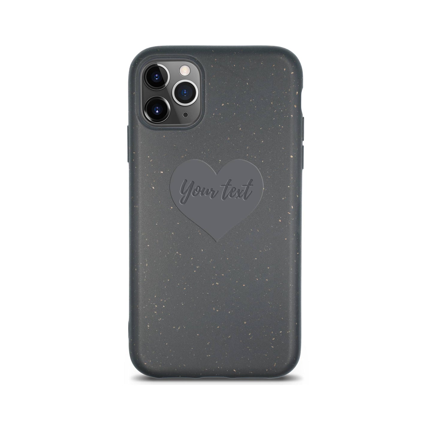 Heart design personalized black compostable iPhone 11 Pro case - romantic biodegradable eco-friendly protection