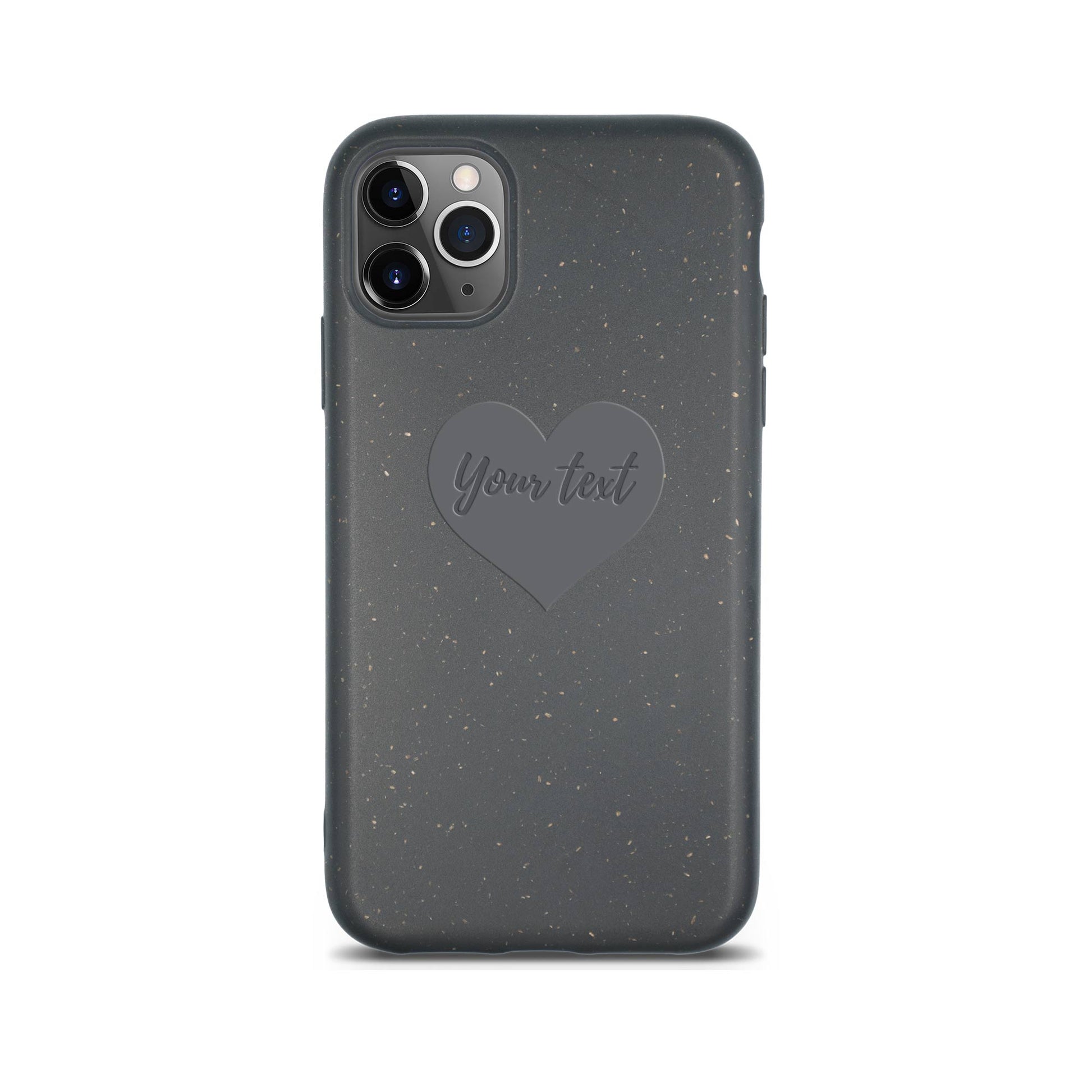 Heart design personalized black compostable iPhone 11 Pro case - romantic biodegradable eco-friendly protection