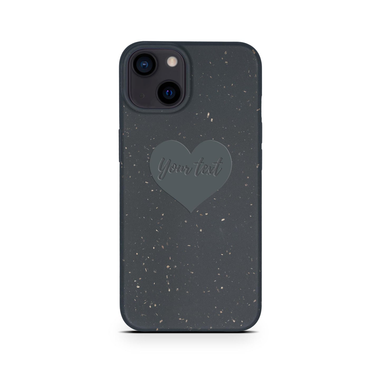 Heart design personalized black compostable iPhone 13 Mini case - romantic biodegradable eco-friendly protection