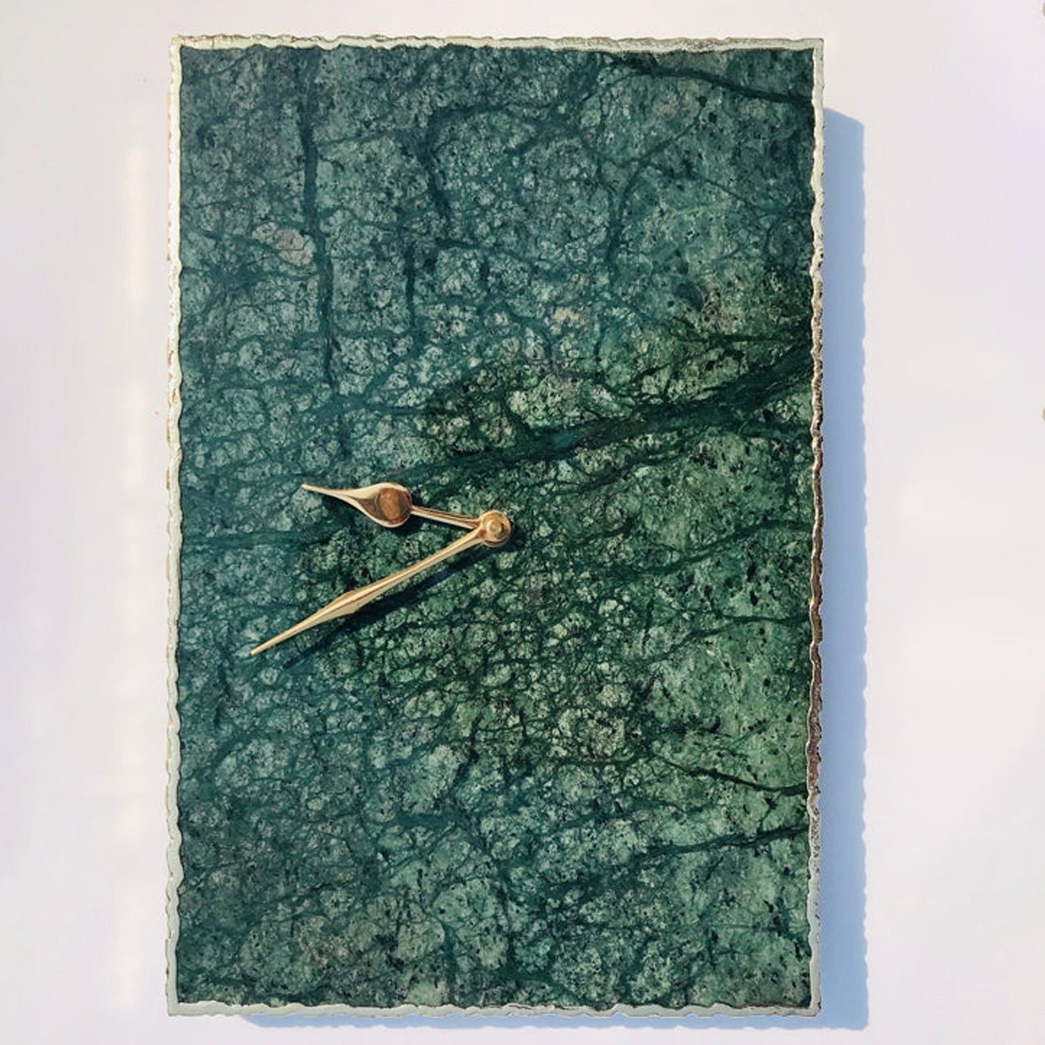 Green Marble Large Wall Clock/Personalised Momento biodegradable eco friendly phone case