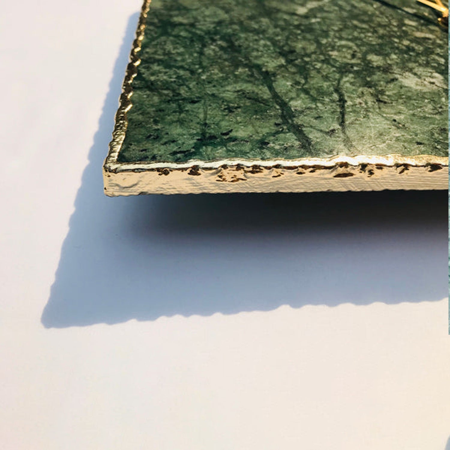 Green Marble Large Wall Clock/Personalised Momento biodegradable eco friendly phone case