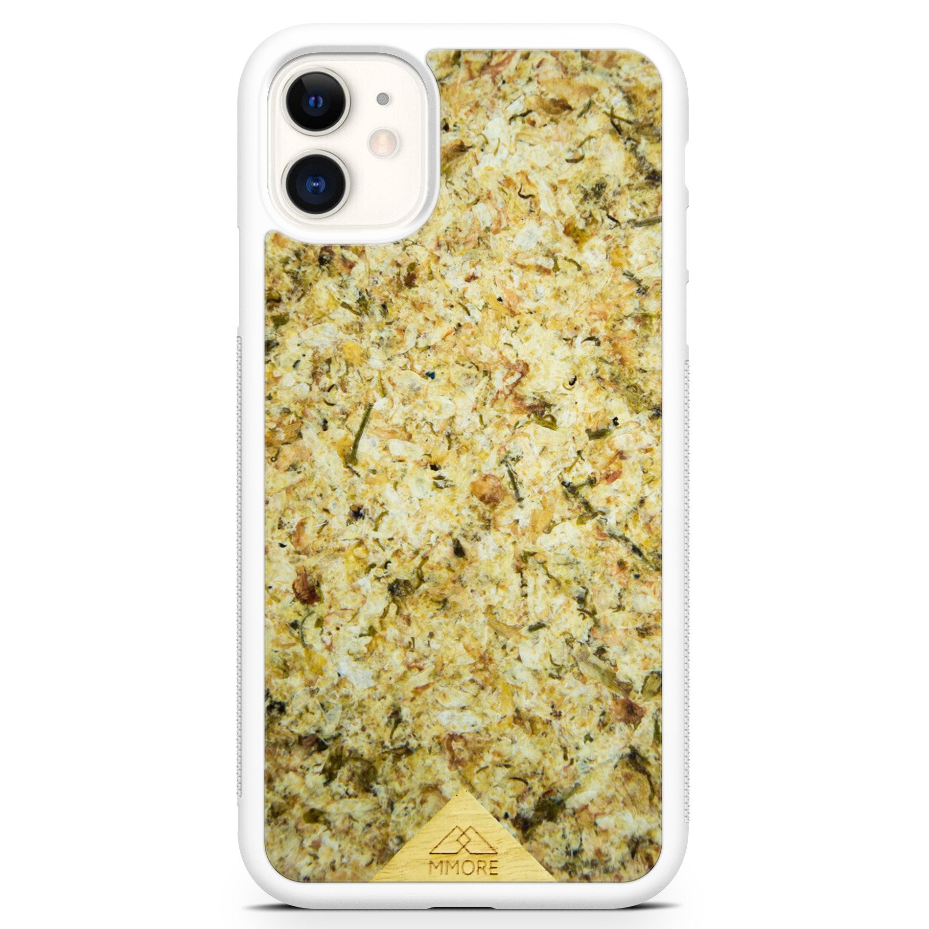 Eco-friendly handmade Organic Case - Jasmine with textured natural material and sustainable design, compatible with iPhone.