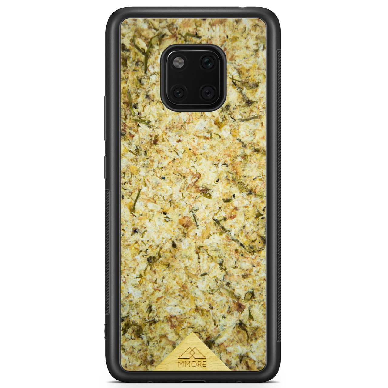 Eco-friendly organic Jasmine wood phone case with black biodegradable edges, compatible with Google Pixel 4 models, handmade .