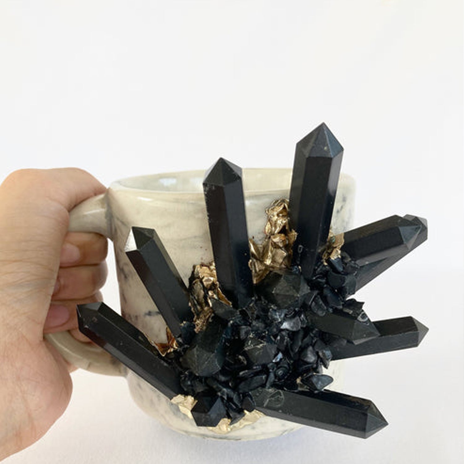 Set of 2 | Personalised Grey Marble Effect Ceramic Big biodegradable eco friendly phone case