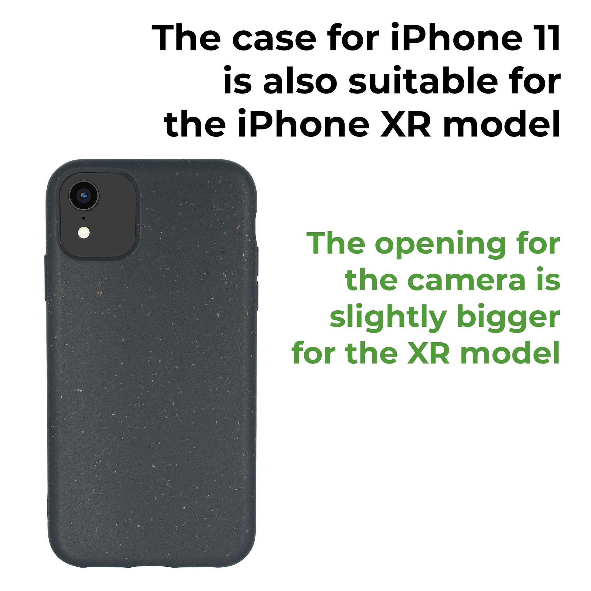 Personalized biodegradable black iPhone XR case - custom eco-friendly compostable phone cover