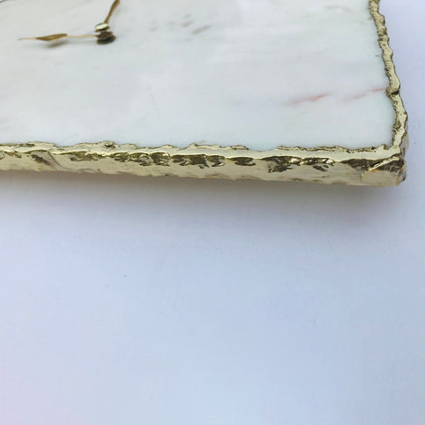 White Marble Large Wall Clock/Personalised Momento biodegradable eco friendly phone case