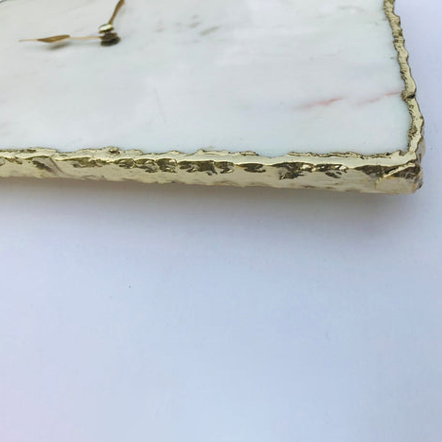 White Marble Large Wall Clock/Personalised Momento biodegradable eco friendly phone case