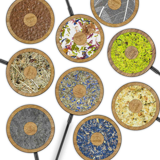 Wireless MagSafe charger variations with organic materials and wood - eco-friendly sustainable charging collection