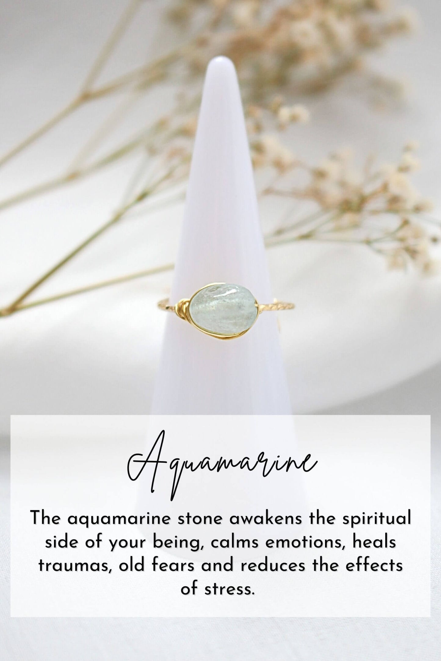 18K Natural Crystals Hand Wired Solitaire Ring biodegradable eco friendly phone case