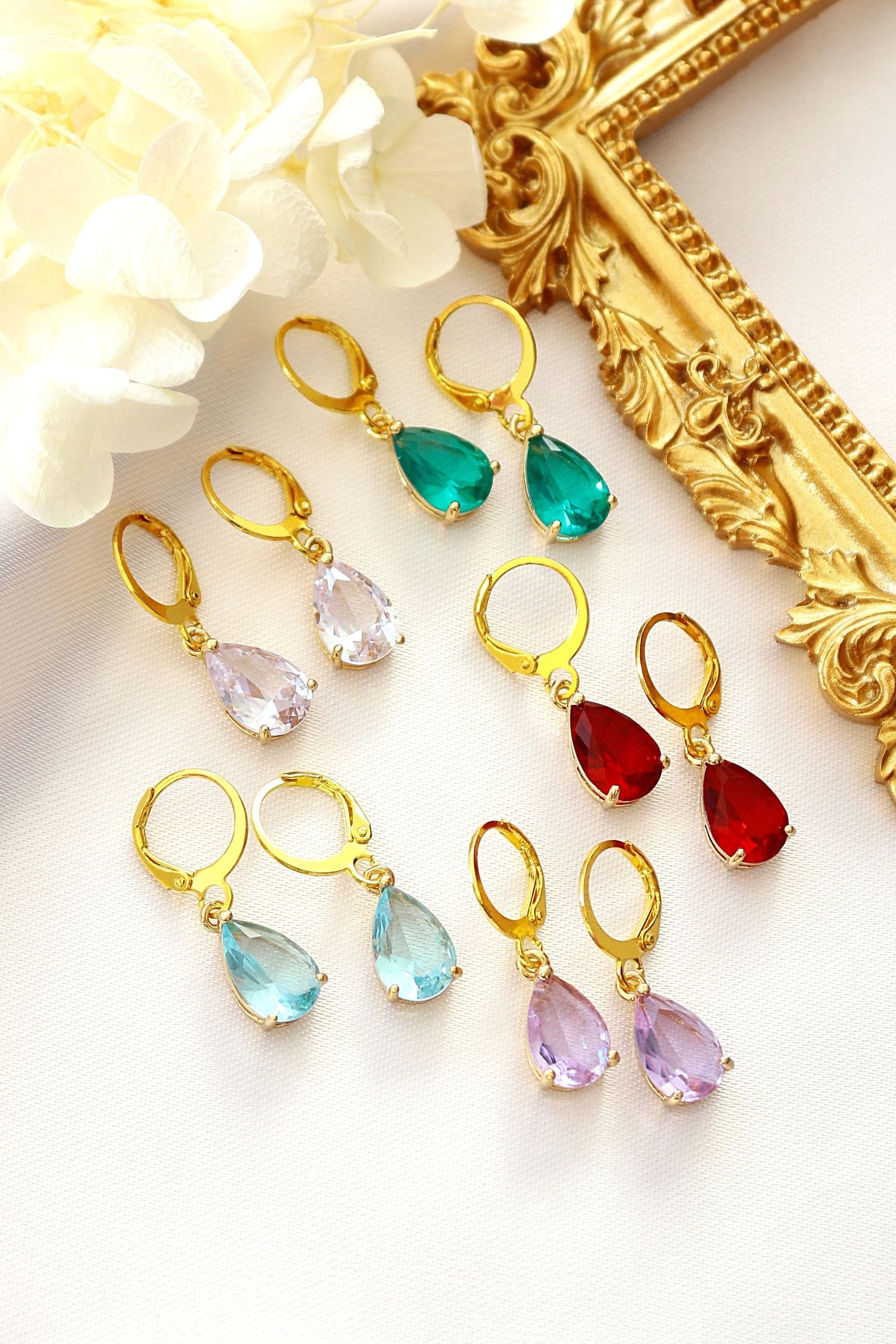 18K Rainbow Teardrop Hoop Earrings biodegradable eco friendly phone case