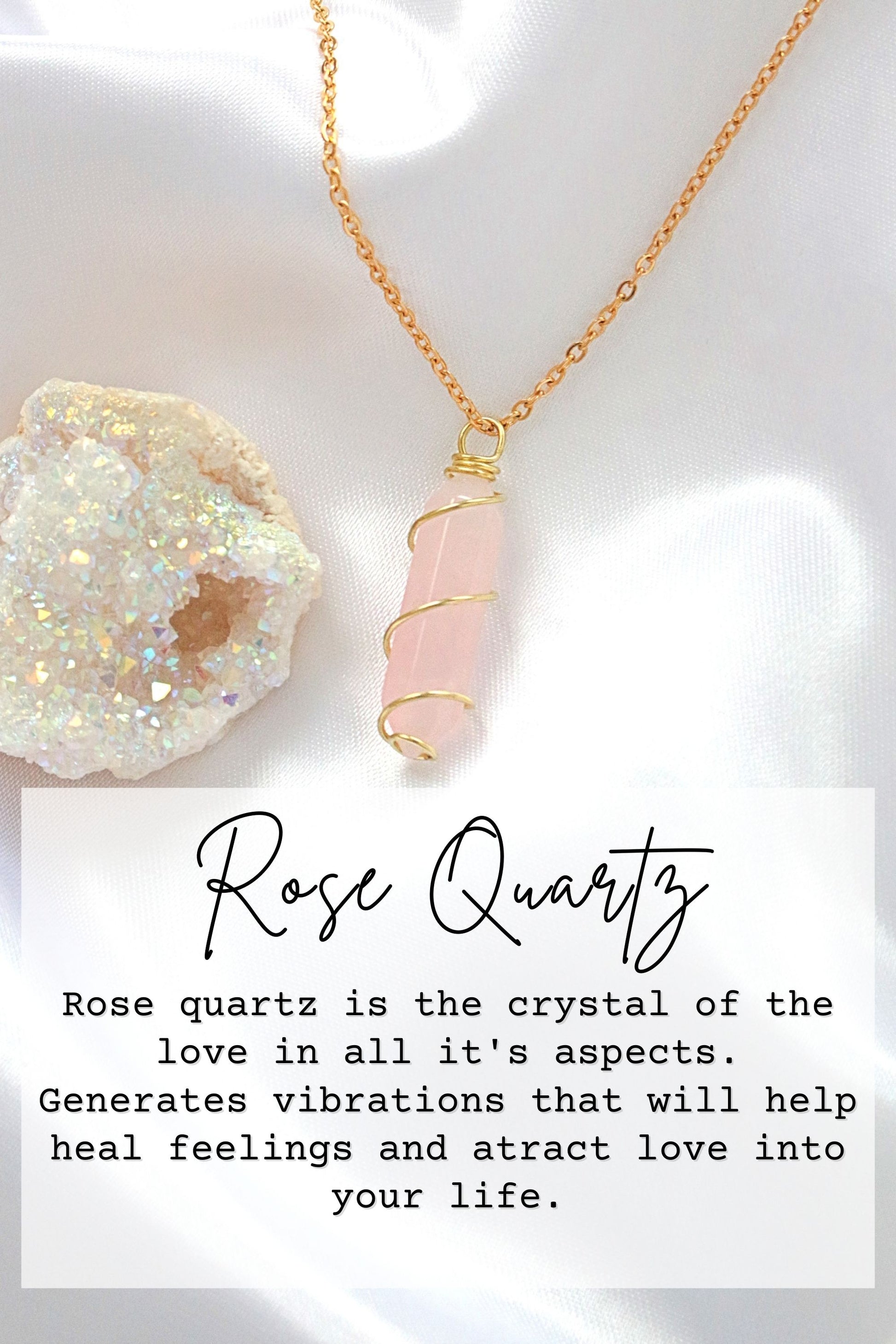 18K Double Ended Natural Healing Crystals Hand Wired Necklace biodegradable eco friendly phone case