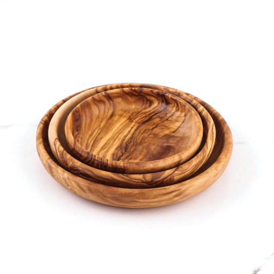 Handcrafted Tunisian Olive Wood Set of 3 Round Dipping Dishes biodegradable eco friendly phone case