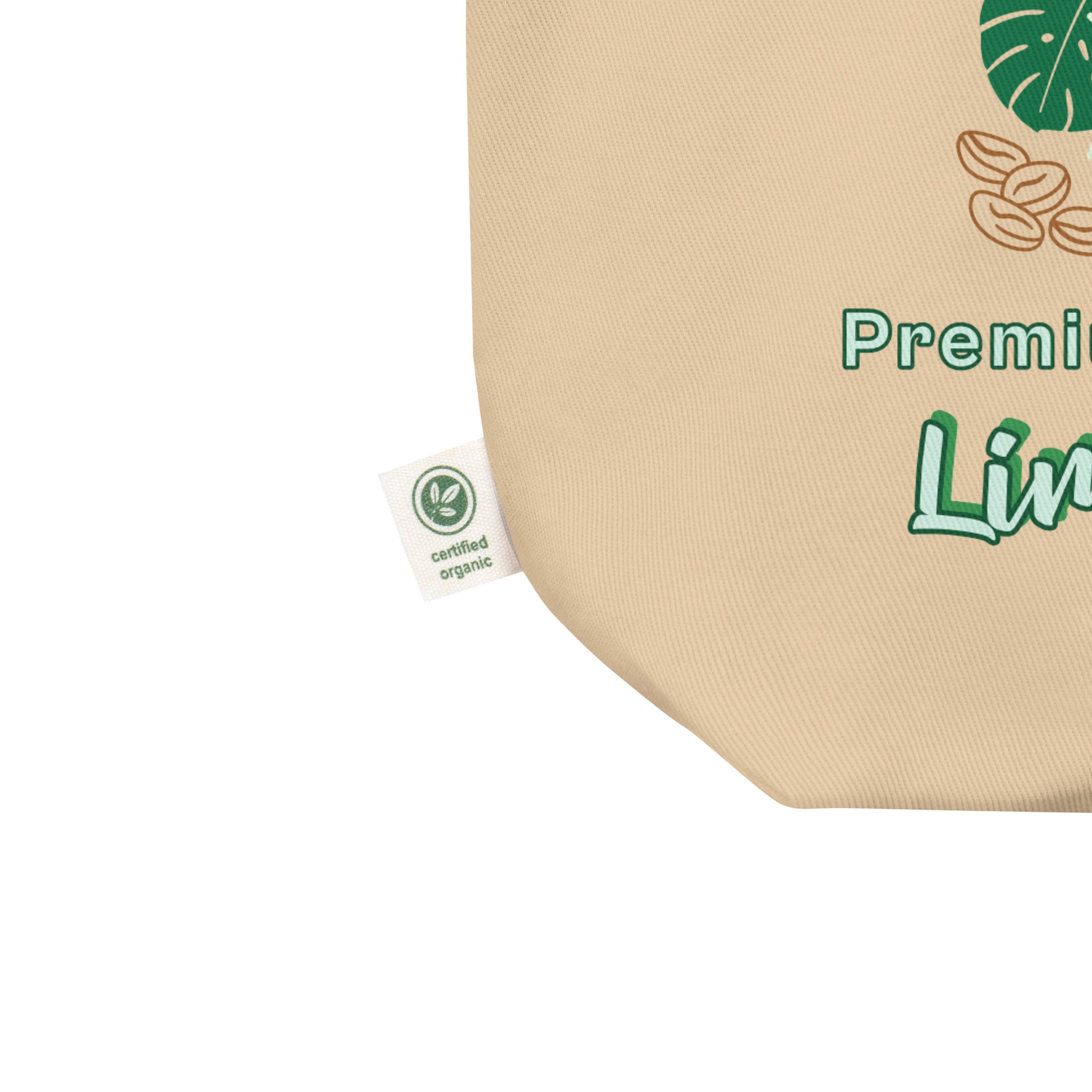 Beige organic cotton tote bag product details eco-friendly specifications quality
