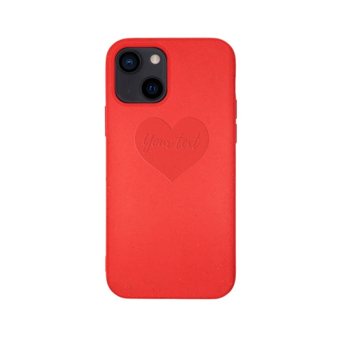 Heart personalized red biodegradable iPhone 13 Pro Max case - romantic eco-friendly sustainable phone cover