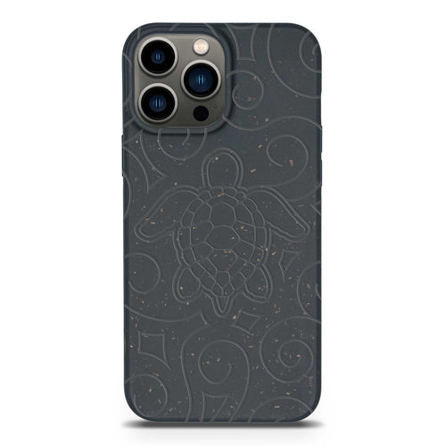 Ocean Turtle - Biodegradable phone case - Ocean Blue and Black Black biodegradable eco friendly phone case