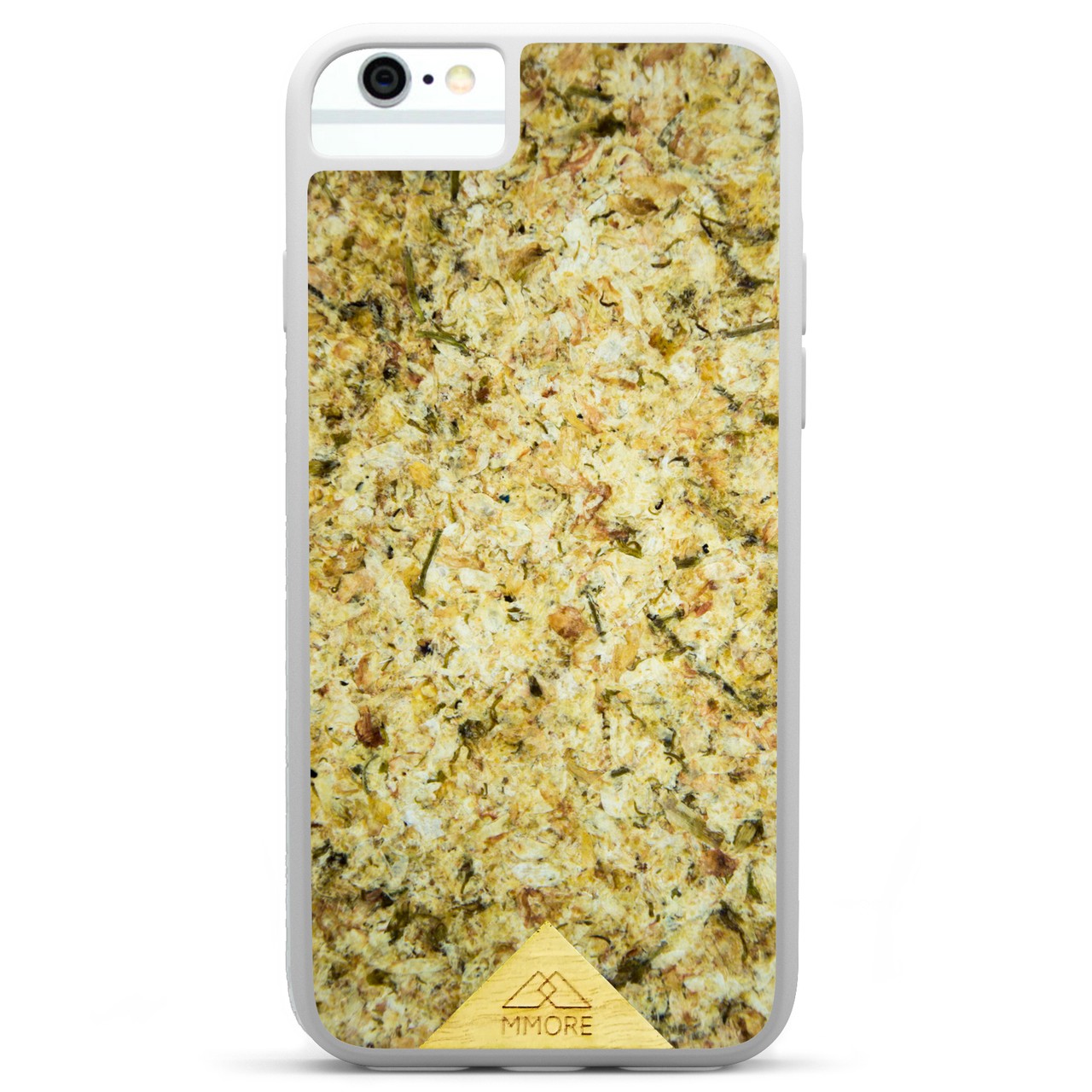 Eco-friendly handmade organic phone case with textured jasmine pattern and natural biodegradable finish, compatible with.