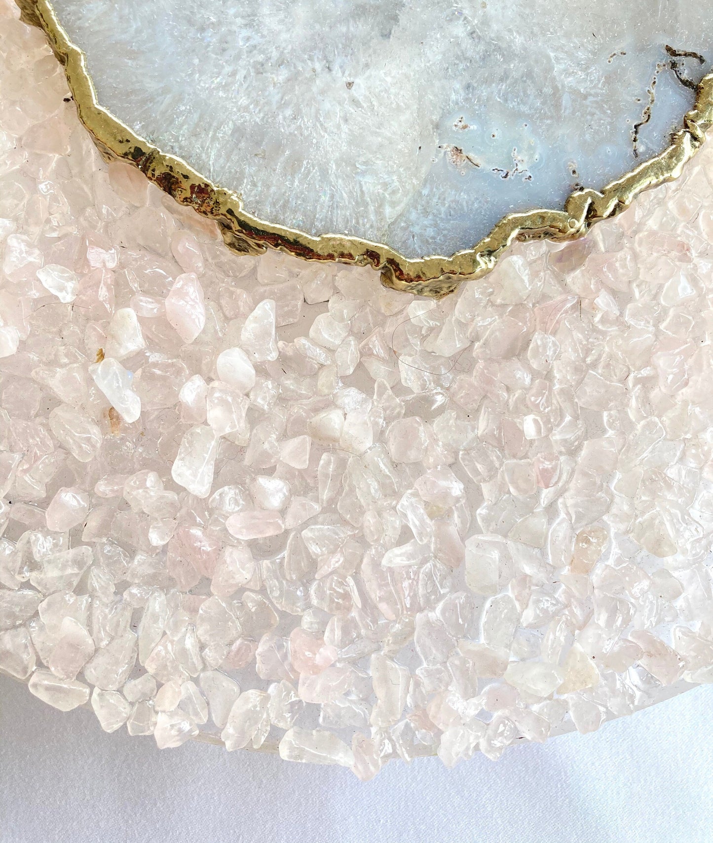 10" Diameter Large Peach Crystal With White Agate Wall Clock biodegradable eco friendly phone case