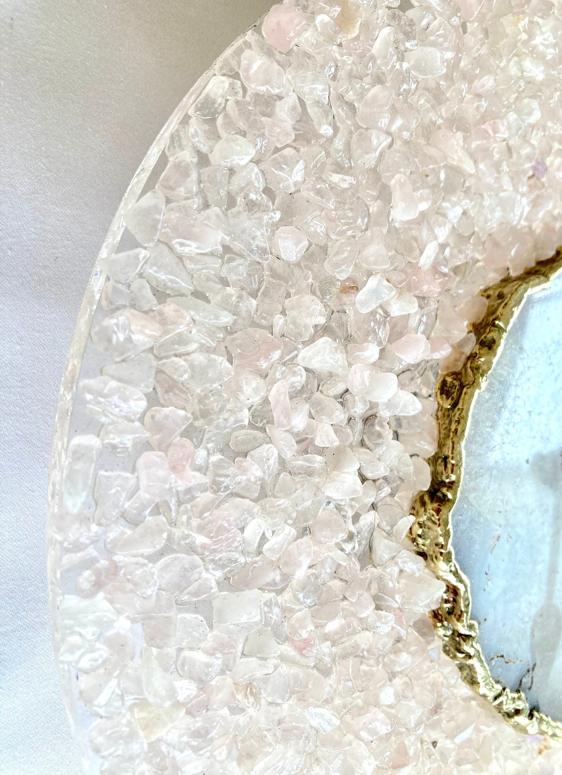 10" Diameter Large Peach Crystal With White Agate Wall Clock biodegradable eco friendly phone case