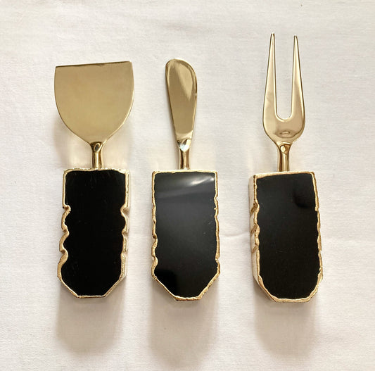 Set of 3 Black Agate Cheese Knives/Spreaders biodegradable eco friendly phone case