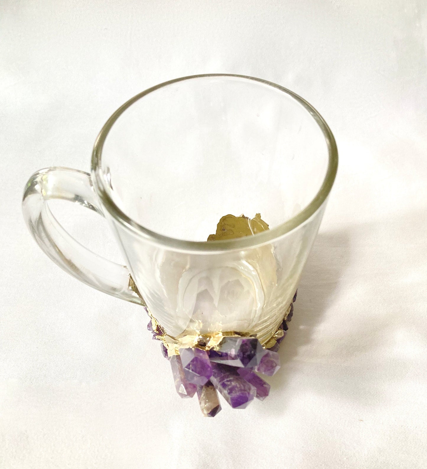 Set of 2 |Crystal Glass Coffee/Tea/Juice Mugs with Gold Plated Purple biodegradable eco friendly phone case