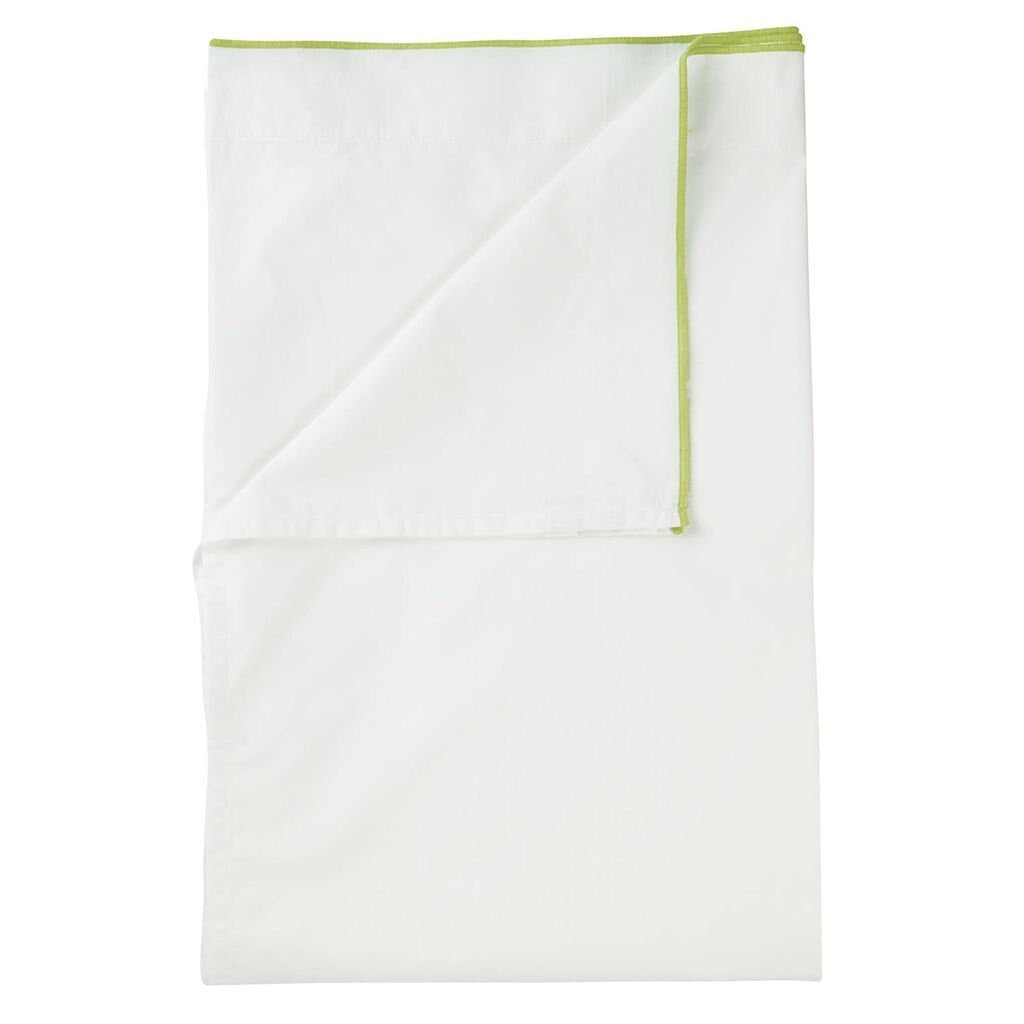 White with Lime Green Piping - Pure Cotton, Pure Linen or Linen biodegradable eco friendly phone case