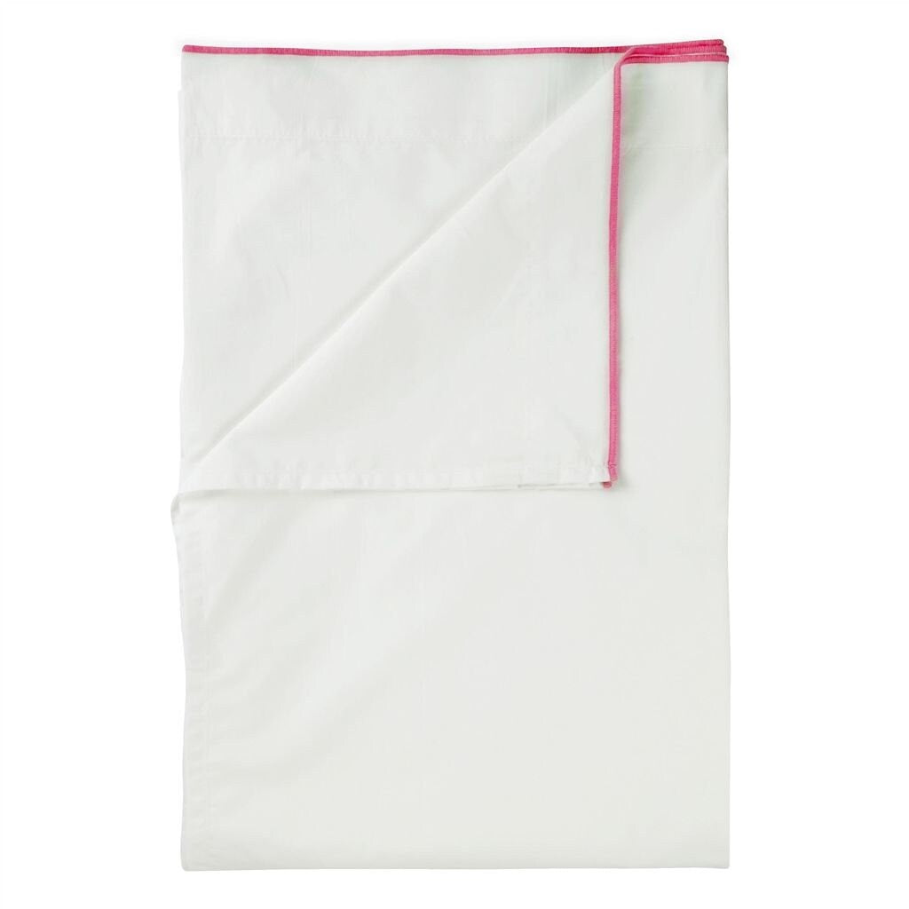 White with Pink Piping - Pure Cotton, Pure Linen or Linen Cotton Mix biodegradable eco friendly phone case
