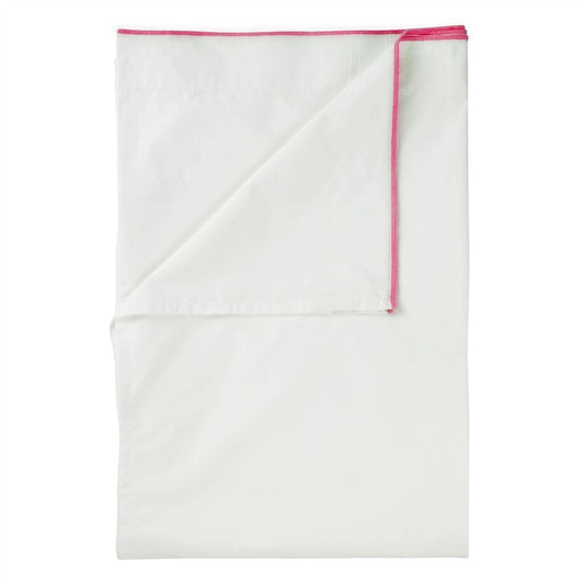 White with Pink Piping - Pure Cotton, Pure Linen or Linen Cotton Mix biodegradable eco friendly phone case