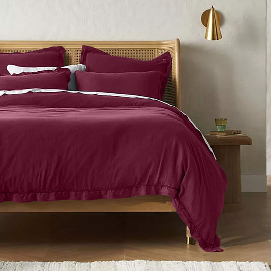 Embroidered Edge Berry 100% Pure Linen | Linen Cotton Mix | 3 Piece biodegradable eco friendly phone case