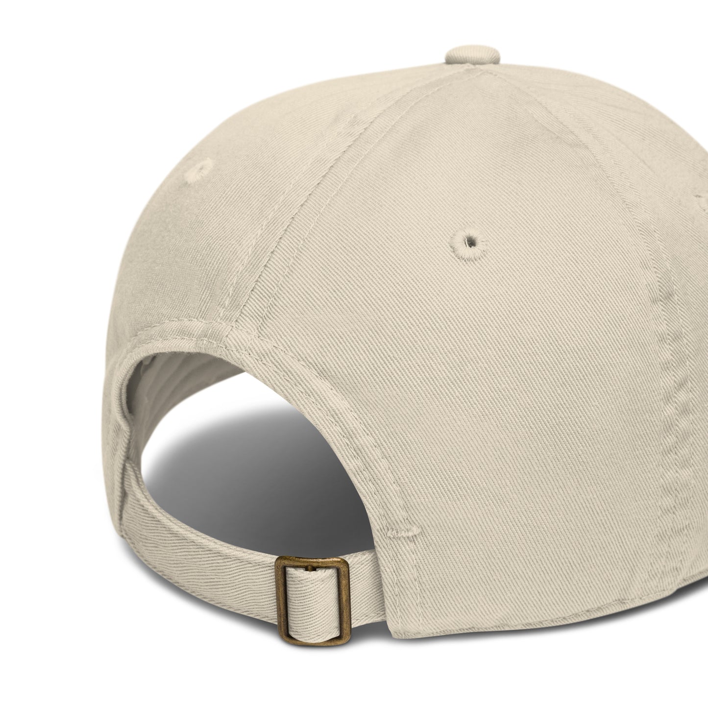 Oyster beige sustainable cap - product detail and material close-up