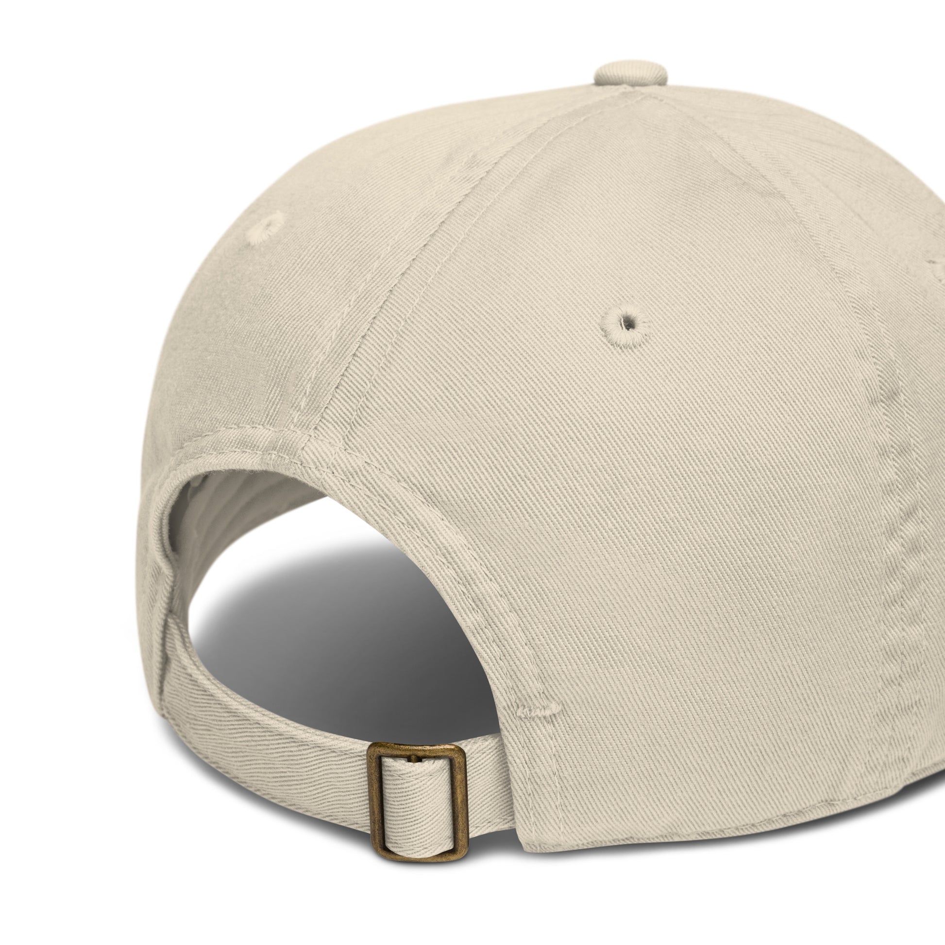 Oyster beige sustainable cap - product detail and material close-up