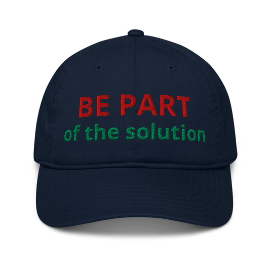 BE PART of the Solution organic cotton cap in pacific blue - front view