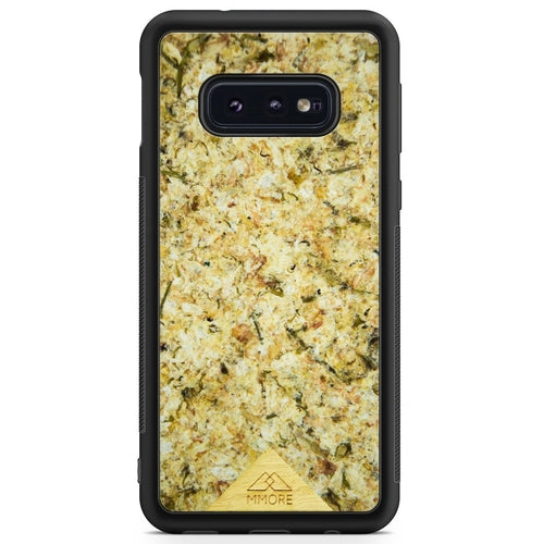 Eco-friendly handmade organic phone case for Google Pixel 8 with biodegradable textured beige and green natural material and .