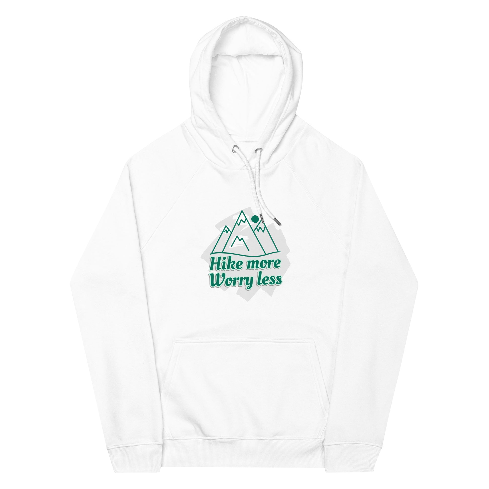 Organic cotton hoodie white lifestyle shot premium quality outdoor adventure wear
